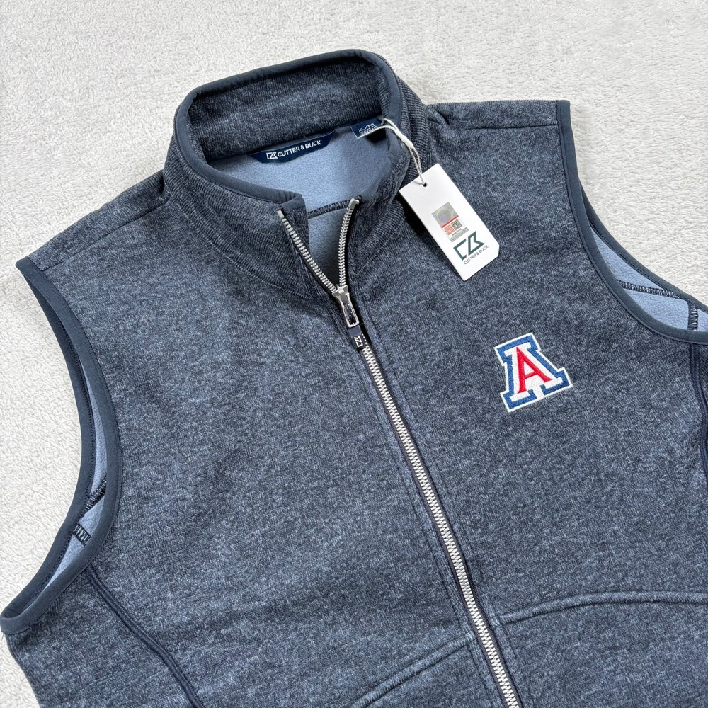 Arizona Wildcats NCAA Basketball Vest Womens XL Liberty Navy Heather Full‎ Zip